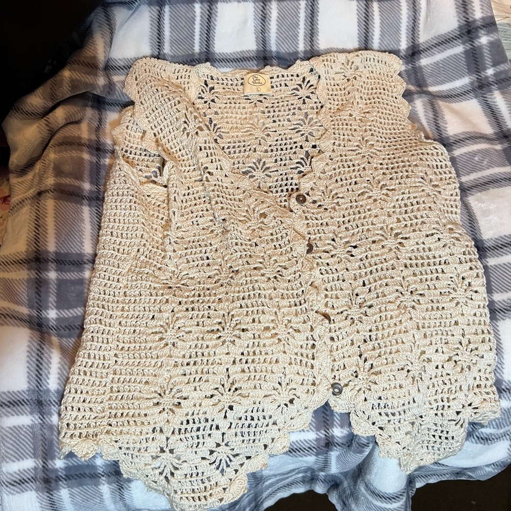 Vintage crochet vest woman’s large